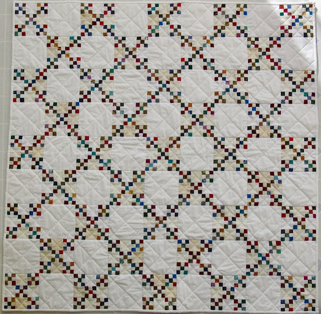 911 Scrap rescue Kathy's Quilt double nine patch 1845 1 inch sqyares 49.5 inch square april 2018